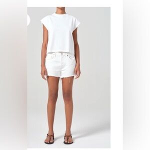 Agolde Parker Distressed Cutoff Shorts Repose 31 Festival Cowgirl